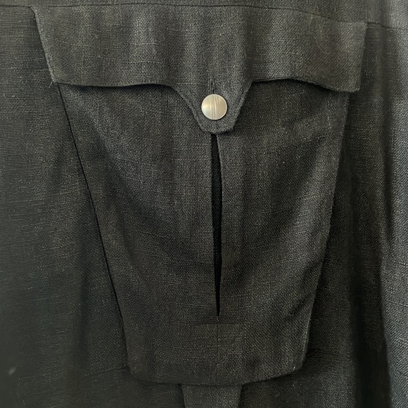 VTG 90s Joon Collection black  linen blend jacket size Large lagen look casual - Picture 8 of 13